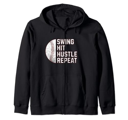 SWING HIT HUSTLE REPEAT - Camiseta de béisbol para jugador de béisbol Sudadera con Capucha