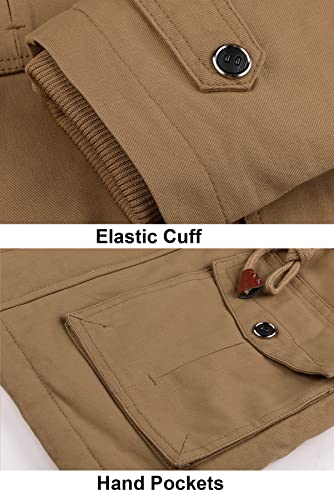 Magcomsen Winter Coats For Men Parka Jacket Mens Cargo Jacket Winter Jacket Thicken Cotton Jacket Military Jacket Hiking Hunting Jacket Khaki #TOP5