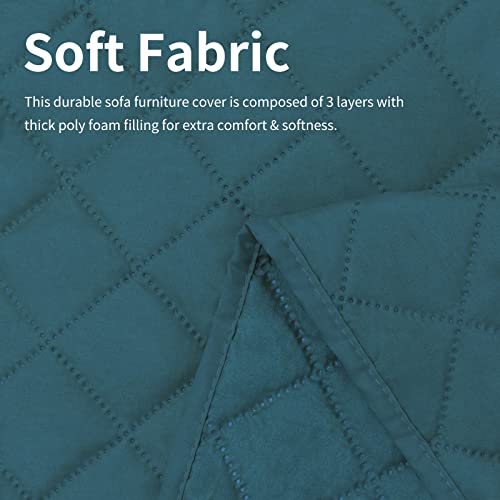 Issuntex Sectional Couch Covers For Dogs, Reversible L Shaped Sofa Cover, Water Resistant Chaise Lounge Cover Furinture Protector For Kids Pets (Small, Peacock Blue/Peacock Blue) #TOP4