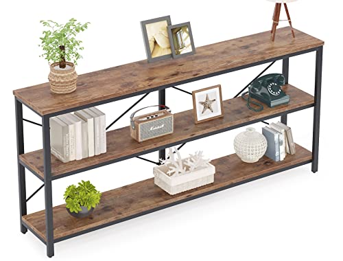 LITTLE TREE 3-Tier Sofa Storage Shelf Narrow Long Console Tables for Entryway, Brown LITTLE TREE 3-Tier Sofa Storage Shelf Narrow Long Console Tables for Entryway, Brown