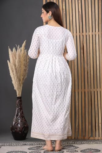 Image of Women's Floral Printed Cotton Maternity Dress Kurti with Feeding Zipper, Maternity Gown for Women, Feeding Dress, Maternity Kurti