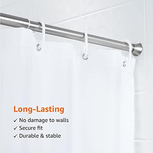 Amazon Basics Shower Curtain Tension Rod - 91 to 137 cm, White