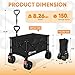Sekey 150L Wagons Carts Foldable with Big All-Terrian Beach Wheels, Collapsible Heavy DutyWagon, Extra Large Folding Wagon,Foldable Wagon for Camping, Garden, Sports. Black