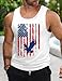 Mens Tank Top American Flag Eagle Muscle Workout Gym 4th of July Tank Tops for Men Patriotic Graphic Summer Beach White Fourth of July Shirts for Men