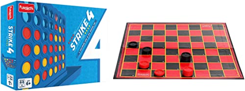 Image of Funskool Games - Strike 4, 2 Players, 6 & Above & Funskool Games - Checkers Plus 5, 5 in 1 Checkers Board Games, 2 Players, 7 & Above
