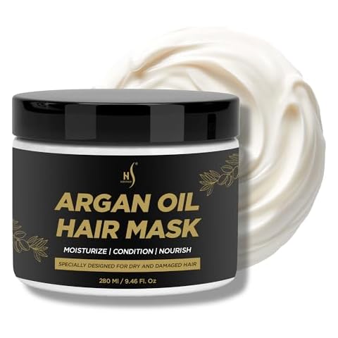 HerStyler Argan Oil Hair Mask - Repair Mask for Dry Damaged or Frizzy Hair - Conditioning and Moisturizing - 9.46 Fl. Oz. Cover