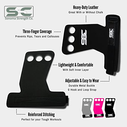 Sonoma Strength Co. Gymnastics Hand Grips For Weightlifting With Wrist Straps | Hand Protection From Rips And Blisters | Great As Workout Gloves | Pull Up Grips For Men And Women #TOP1