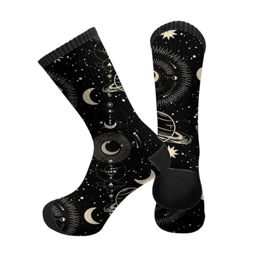 Image of MOLIAN Athletic Crew Cushion Socks Unisex Breathable Mid-Calf Socks for Running Workout