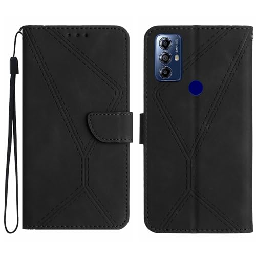 Compatible with Motorola Moto G Play 4G (2023) Case,Compatible with Motorola Moto G Pure 4G (2021) Kickstand Flip Card Slot Magnetic Closure Phone Cover Black