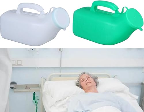 Miniatura 4 de Paquete de 2 urinarios masculinos con tapa para hombres, botella de orina de plástico portátil firme para orina masculina, colección de orina de