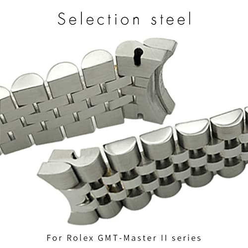 Aemall 20Mm 904L Solid Stainless Steel Watchband For Rolex Strap Gmt Master Ii Wrist Watch Band Bracelet Jubilee With Oyster Clasp #TOP2