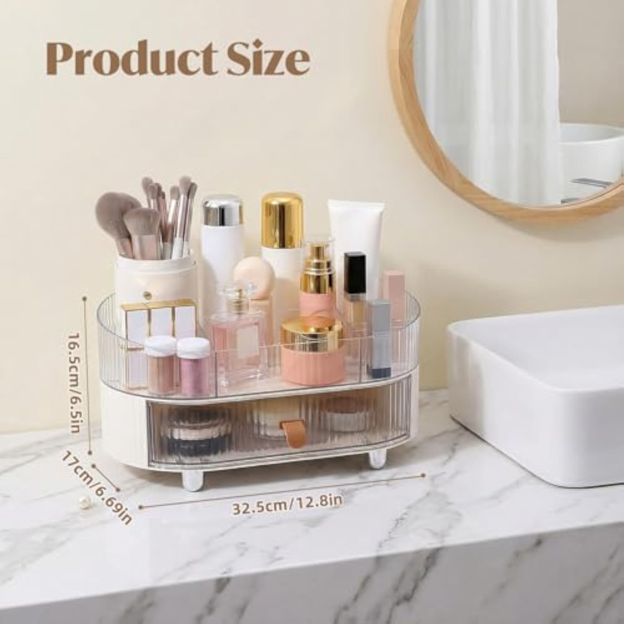 Mirrored Crystal Vanity Tray Decorative for Perfume and Jewelry