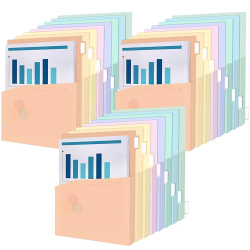 gisgfim 24Pcs Expanding Binder Dividers with 1/4" Expand Pockets