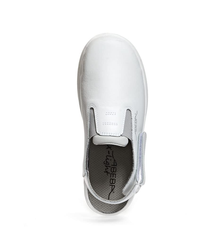 Abeba Clog 711130 - X-Light gładka skóra biała