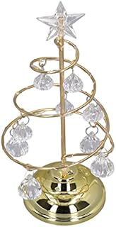 Cuifati 7.5in LED Spiral Christmas Tree Light LEDs LR44 Button Battery Powered Indoor Outdoor Holiday Decoration Lamp Multi-Color (Golden Warm Light)