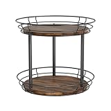 LAMU 10'' Lazy Susan Turntable Organizer, 2 Tier Round Rotating Spice Rack Organization for Kitchen Cabinet and Countertop, Wooden Lazy Susan for Table Top, Pantry, Bathroom, Vanity, Home Decor