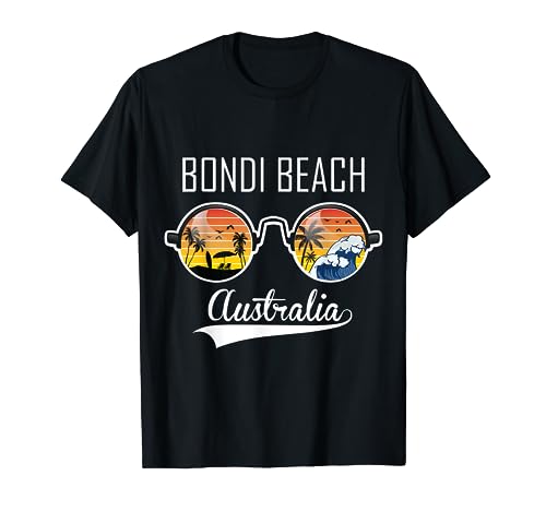 Australia Gafas De Sol Palmas Ondas Vacaciones Verano Bondi Beach Camiseta