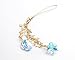 Kisaragi Cell phone Strap 039 crescent & snow crystals - Crystal Aurora (Gold Court)