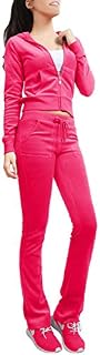 NE PEOPLE Womens Casual Basic Velour Zip Up Hoodie Sweatsuit Tracksuit Set S-3XL
