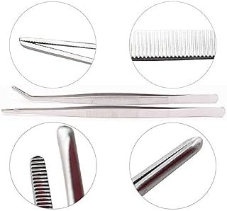 LeBeila Long Tweezers 12 Inch – Stainless Steel Tweezers Set 2PCS Straight