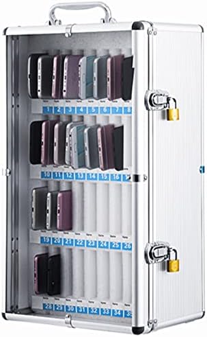 Portable Mobile Phone Storage Box with Handle, 36-Slot Security Locker for Office & Classroom, Cell Phone Organizer for Events, Meetings, and Conferences.