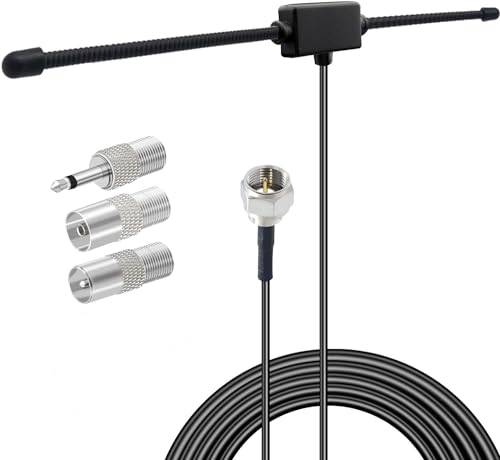 FM DAB Antenna for Stereo Receiver, 4 Type Adapters for Home Stereo Receiver Bose Wave Radio Sony Yamaha, 75 Ohm FM Stereo Antenna