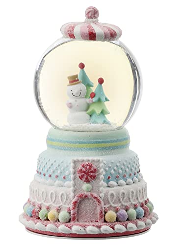 Regency International Candy Snowman Water Globe with Music, 10 inches, Pastel, Multi-Color, Resin