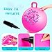PlayZap Hopper Ball for Kids 3-8,18 Inch Pink Bouncy Ball with Handle, Inflatable Hippity Hop Bounce Hopping Toys Indoor Outdoor for Boys Girls Gifts, Butterfly