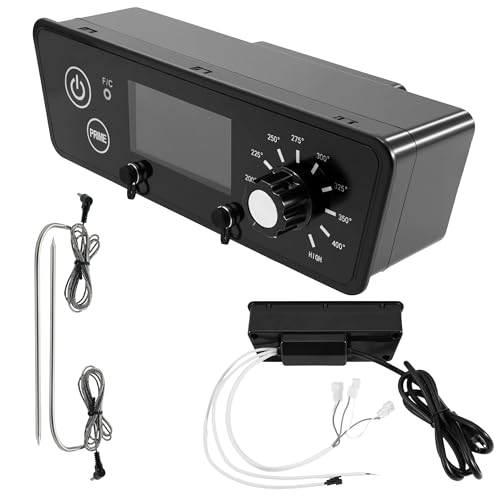 Upgraded LCD Display Trapezoid Grill Controller Board Panel Replacement Kits Compatible for Pit Boss Series 3/4/5/7 Vertical Wood Pellet Smoker with 2 Meat Probes