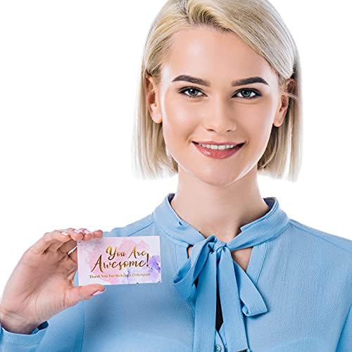 100 Pcs Appreciation Cards You Are Awesome Cards Positive Affirmations Cards Personalised Paper Nurse Appreciation Gifts Watercolor Thank You Postcards for Employee Doctor Teacher Baby Shower Wedding