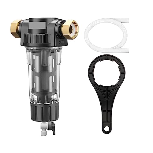 Prefiltro Tutta la casa Spin Down Sedimento, Prefiltro centrale del filtro dell'acqua, Rete in acciaio inossidabile di controlavaggio del di purificazione,Efficace per purificare l'acqua(Host and 1x