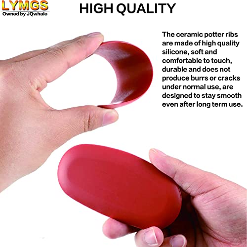Lymgs Soft Silicone Pottery Clay Sculpt Tools Set, Smooth Artists Ceramic Shaping Tool For Potter Modeling Soft Rib, Red 3 Different Size #TOP2