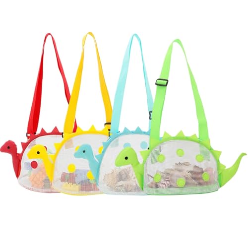 Sacchetti di conchiglia per spiaggia, sacca conchiglia - Borsa da piscina a di dinosauro cartone animato con spalla regolabile | Strumenti di bombardamento, giocattoli a sabbia, bagagli e