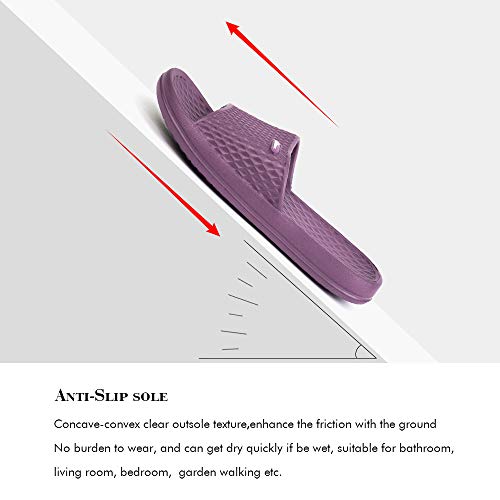 Funkymonkey Womens Bathroom Shower Slippers Indoor Home Beach Non Slip Sandal (11 M Us, Dk Purple) #TOP2