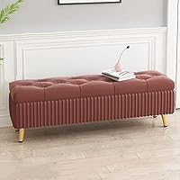 Panca Contenitore 74x74x49cm In Lino Beige - Cassapanca Per Camera, Pouf, Scarpiera, Con Chiusura Sicura