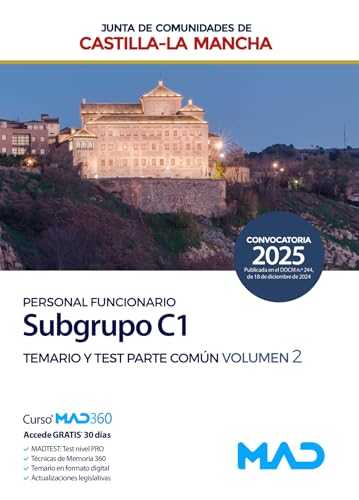 Portada de SUBGRUPO C2 TEMARIO Y TEST VOLUMEN II JUNTA COMUNIDADES CASTILLA-LA MANCHA