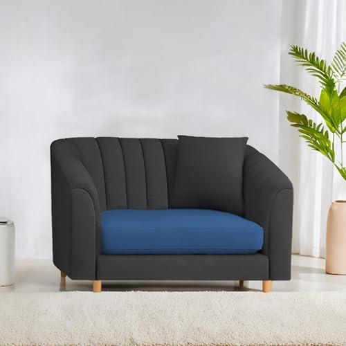 Image of Doraldo Seater Sofa Set for Living Room (Blue Black) Premium Fabric Sofa Set