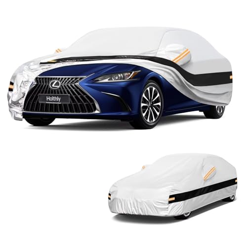 Image of 10 Layers Car Cover Custom Fit for Lexus ES ES350 ES300 ES300h ES350e ES500e(2012-2026), Waterproof All Weather for Automobiles, Outdoor Full Cover Sun Dust Protection with Cotton. Silver