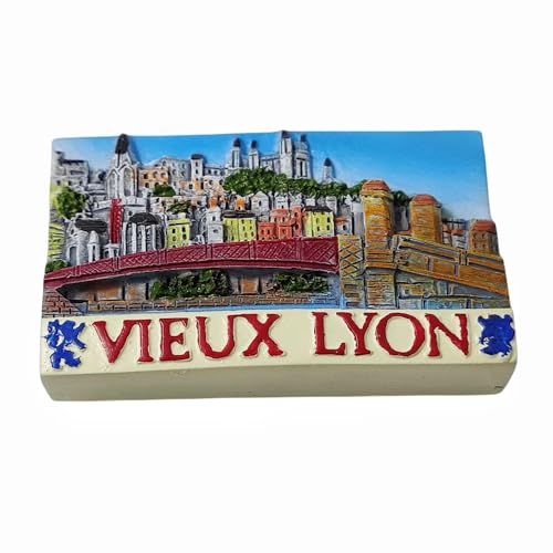 Imán decorativo Vieux Lyon Francia 3D souvenir miniatura 2