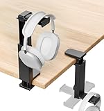 Supporto Cuffie e Joystick Regolabile Universale, Porta Cuffie da Scrivania Regolabile con Morsetto da Tavolo, Headset Holder Audio con Rotazione a 360° e Clip per Cavo, Accessori Gaming
