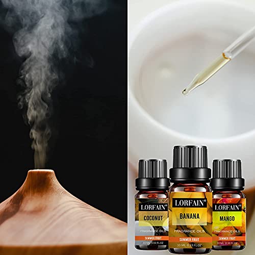 Lorfain Fruity Fragrance Oil Gift Set For Soap, Diy Candle, Bath Bombs Making, Premium Grade Scented Oils - Summer Fruit (6X10Ml/0.34Fl.oz) #TOP5