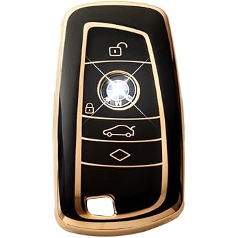 BMW Car Key Case for 1 Series 2 Series 3 Series 4 Series 5 Series 6 Series F10 F12 F20 F25 F30 X3 X4 M3 M4 M5 3GT 5GT Key Cover TPU Silicone Key Case - 4 Buttons Black