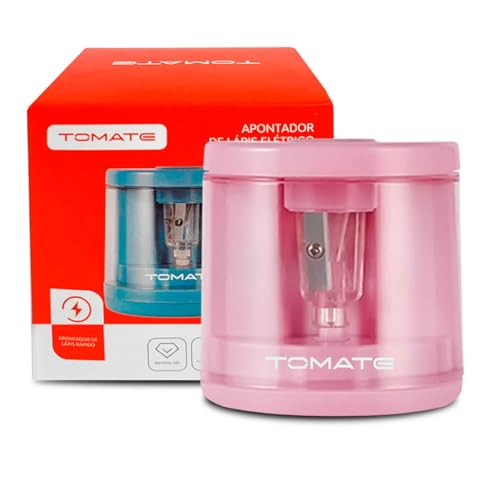 Apontador De Lápis Automático Apontador Elétrico a Pilha Rosa