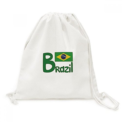 Sac à dos toile Brésil sac cordon voyage sac shopping imprimé vert
