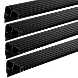 Pangda 4 Pcs 36' L Fixed Vinyl Sill Cap 1-3/8 Inches High Exterior Door Threshold Seal Replacement for Residential Door Trim-to-fit Fixed Vinyl Sill for Residential Entry Waterproof(Black)