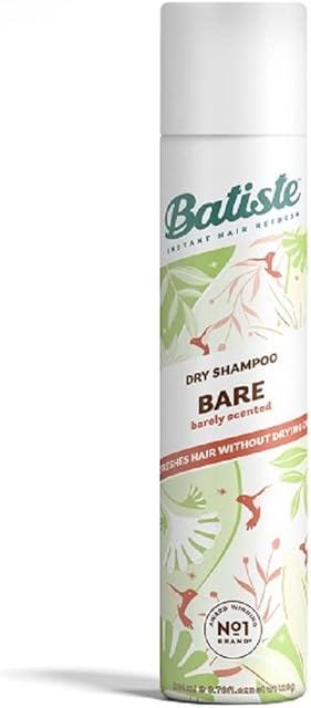 Batiste Dry Shampoo in Bare 200ml, Barely Scented Light Fragrance, No Rinse Spray to Refresh Hair in Between Washes