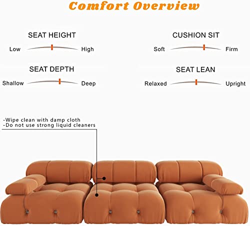 BOKIFOL-Sectional-Sofa-104-Modular-Sectional-Couch-Modern-Velvet-Sofa-3-Seater-Couch-for-Living-Room-ApartmentOrange