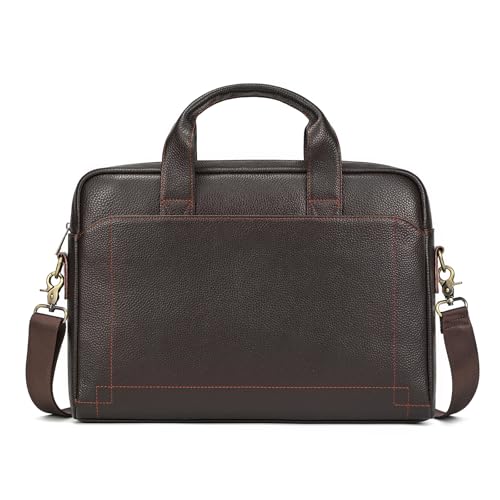 Mallette en cuir véritable avec bandoulière pour transporter un 15.6"