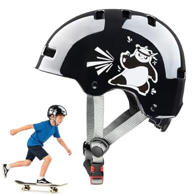 DUZSKJ Casco Ajustable para niñas niño y Adolescentes Casco Bicicleta Bici niña niño Casco Protector para monopatín Bicicleta Patinete Patines en línea y Ciclismo Negro S