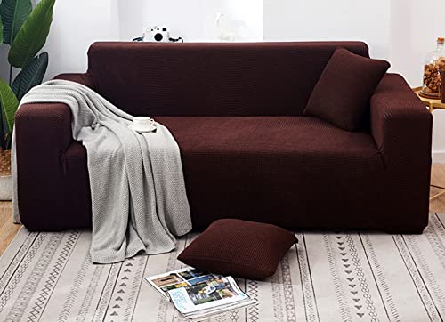 Housse de canapé extensible pour masquer les taches de fauteuil marron - 2